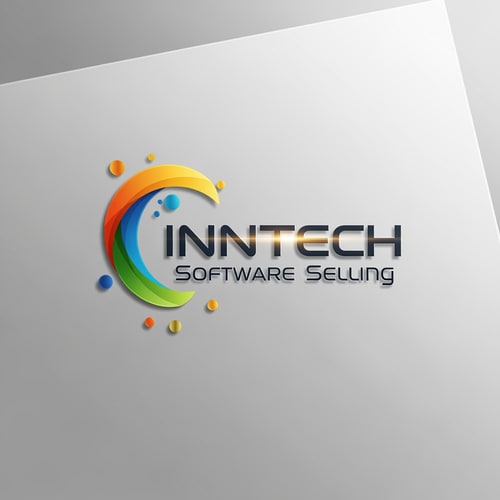 AI Design for https://www.inntech.co.in/ This is a software-selling company. I want a logo for this company 

Name: INNTECH
Color code: Orange. Blue, Green, and Gold colours.