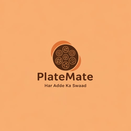 AI Design for I want to make a Food & logo (Minimal & Simple)
"PlateMate Adda"
Tagline:- Har Adde Ka Swaad

Concept:- 2 Dost beth ke khana kha street par beth ke khana kha rahe hain aur table alg alg tarhe ki dish hain jaise burgur, pizza, noodles.
Cartoon character