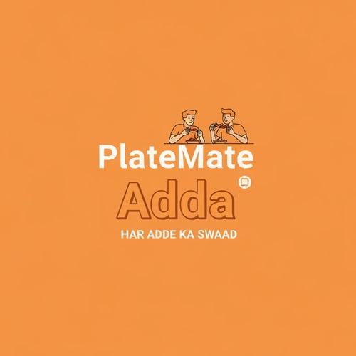 AI Design for I want to make a Food & logo (Minimal & Simple)
"PlateMate Adda"
Tagline:- Har Adde Ka Swaad

Concept:- 2 Dost beth ke khana kha street par beth ke khana kha rahe hain aur table alg alg tarhe ki dish hain jaise burgur, pizza, noodles.
Cartoon character