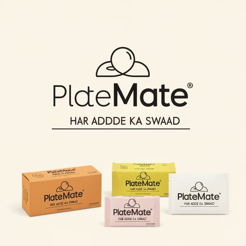 AI Design for I want to make a Food & logo (Minimal & Simple)
"PlateMate Adda"
Tagline:- Har Adde Ka Swaad

Concept:- 2 Dost beth ke khana kha street par beth ke khana kha rahe hain aur table alg alg tarhe ki dish hain jaise burgur, pizza, noodles.
Cartoon character