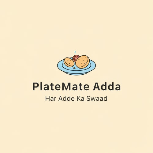 AI Design for I want to make a Food & logo (Minimal & Simple)
"PlateMate Adda"
Tagline:- Har Adde Ka Swaad

Concept:- 2 Dost beth ke khana kha street par beth ke khana kha rahe hain aur table alg alg tarhe ki dish hain jaise burgur, pizza, noodles.
Cartoon character
