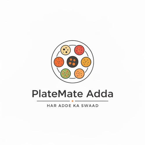 AI Design for I want to make a Food & logo (Minimal & Simple)
"PlateMate Adda"
Tagline:- Har Adde Ka Swaad

Concept:- 2 Dost beth ke khana kha street par beth ke khana kha rahe hain aur table alg alg tarhe ki dish hain jaise burgur, pizza, noodles.
Cartoon character