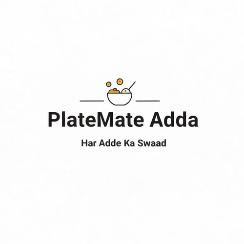 AI Design for I want to make a Food & logo (Minimal & Simple)
"PlateMate Adda"
Tagline:- Har Adde Ka Swaad

Concept:- 2 Dost beth ke khana kha street par beth ke khana kha rahe hain aur table alg alg tarhe ki dish hain jaise burgur, pizza, noodles.
Cartoon character