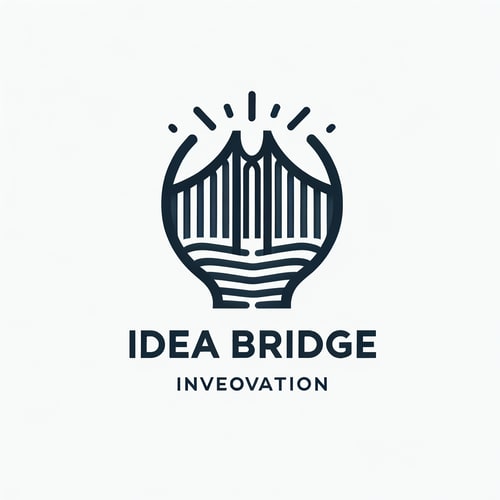 AI Design for  Design a minimalist logo for "IdeaBridge," a platform that connects innovators with investors. The logo should incorporate a stylized bridge symbolizing connection and collaboration. Use a clean, and minimal. The design should be versatile, suitable for both digital and print mediums, and convey professionalism and innovation.
