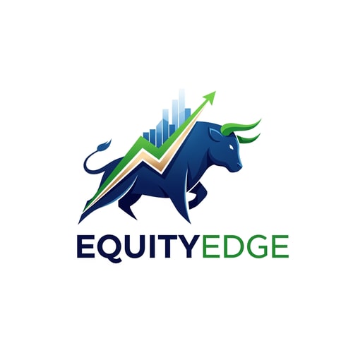 AI Design for make a logo of EquityEdge for stck market company make a sign of bull like share msarket