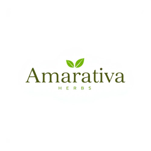 AI Design for The Amaratva Herbs text logo features clean, elegant typography with the "H" in Herbs highlighted in green to symbolize nature, growth, and health. The rest of the text is in neutral tones like dark gray or earthy brown, creating a harmonious balance. The design is minimalistic yet striking, reflecting the brand's commitment to purity and wellness. This modern, nature-inspired logo embodies the essence of herbal vitality and premium quality.