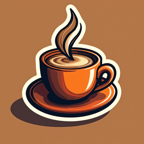 AI Design for Coffee from Nazareth, sticker like, 2d, shiny colors