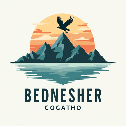 AI Design for BednesherLogo of eagle, mountain, lake for a family b&b
