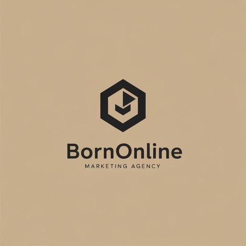 AI Design for Marketing Agency website , Name is " BornOnline". Design a good logo