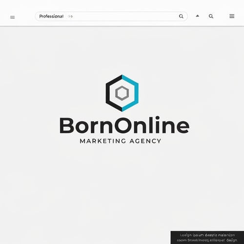AI Design for Marketing Agency website , Name is " BornOnline". Design a good logo ,