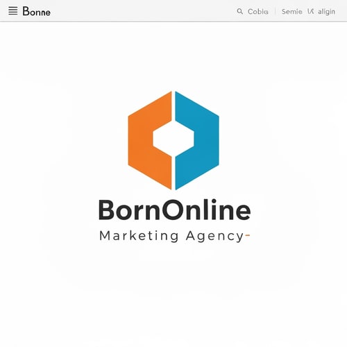 AI Design for Marketing Agency website , Name is " BornOnline". Design a good logo ,