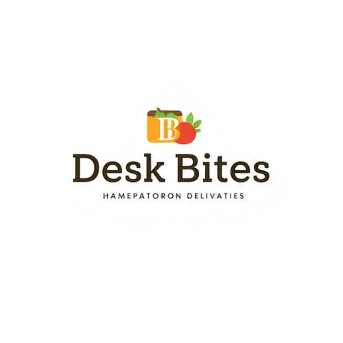 AI Design for Home-cooked lunch deliveries for office workers, A clean, minimalist design with the full name: Desk Bites and a monogram: DB. ○ The logo should convey homemade food with an office-friendly look. ○ Use simple icons like a lunchbox, tiffin, or desk elements (like a keyboard). ○ Focus on a sophisticated, minimal style—no detailed illustrations.