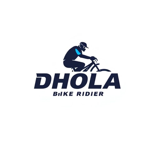 AI Design for MAKE ASTHATIC LOGO OF NAME DHOLA BRAND BIKE RIDER