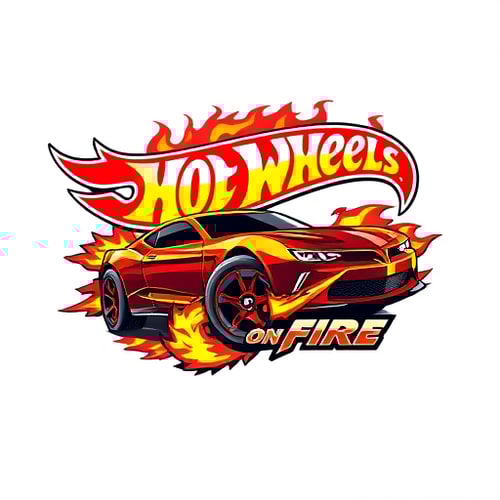 AI Design for design a logo we sell hot wheels cars and our brand name is wheels on fire