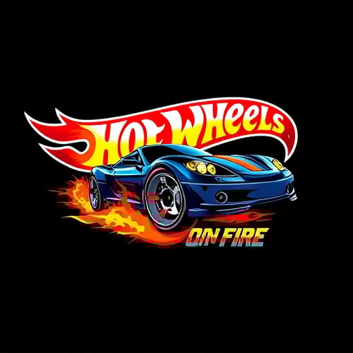 AI Design for design a logo we sell hot wheels cars and our brand name is wheels on fire