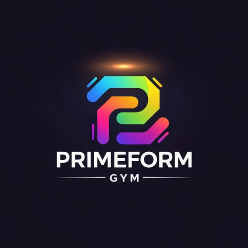 AI Design for “Create a colorful, dynamic logo for PrimeForm Gym, a modern fitness brand focused on strength, movement, and transformation.
Design a bold, geometric emblem combining a stylized letter ‘P’ with a dumbbell or motion-inspired shape.
Use a vibrant gradient color palette blending electric blue, neon pink, orange, lime green, and purple to represent energy and diversity.
Typography: sleek, bold, sans-serif font for ‘PrimeForm Gym’.
Style: futuristic, motivational, high-energy fitness branding.
Include soft lighting or glow effects around the logo to enhance the vibrant colors.
Vector-style, centered composition, transparent or dark background.”