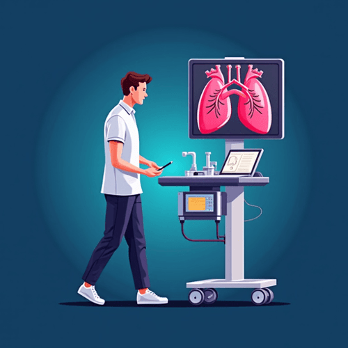 AI Design for Logo for a heart lung machine with an operator 