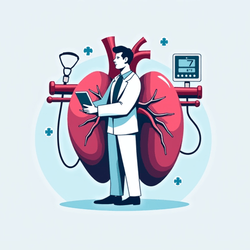 AI Design for Logo for a heart lung machine with an operator 