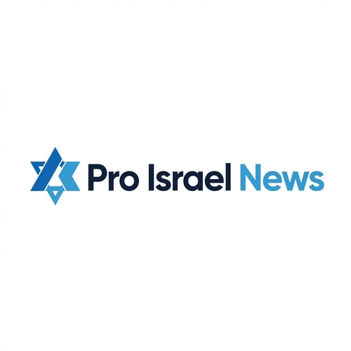AI Design for A clean, iconic logo design for a news platform, featuring a stylized Star of David mark integrated with the words "Pro Israel News." — Centralized, geometric, and perfectly balanced composition optimized for scalable vector usage, emphasis on clarity between text and symbol, suitable for small display sizes, Minimalist and modern vector graphic design; hard lines and clear typography, inspired by professional, community-focused news branding, High-contrast palette using deep Israeli blue and pure white, with optional accents of metallic silver or subtle gold, Flat, even studio illumination appropriate for graphic design; authoritative and clear mood, Must include the exact text "Pro Israel News"; keep text/logos/labels EXACTLY unchanged; no rewriting, redrawing, correcting, or adding any text; no gradients or photorealistic elements, Isolated asset on a solid, pure white background.
