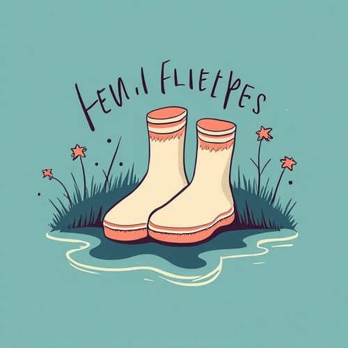 AI Design for Logo for a brand that is called feet sheets for a sock company, have the socks illustrated on shoes that resemble a miniture bed