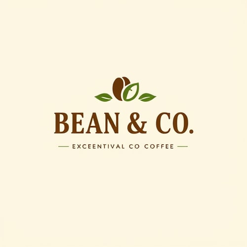AI Design for bean & co. a coffee beans business with a tagline "Exceptional Coffee. Ethical Origins. A World of Flavor."