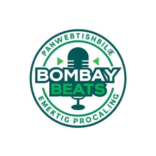 AI Design for i want to create a logo for Podcast studio the logo should be professional and the name is Bombay Beats Studio the logo should include these elements which i showed in image and the color scheme is green blue green or yellow