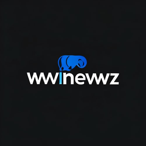 AI Design for Minimalist modern logo design for "wwnewz", a blog and news website. Incorporate a hidden elephant shape within the text or icon, using negative space or abstract geometry. Clean, bold sans-serif typography, professional but creative. Color scheme: blue and black (or red and black). Flat, simple, scalable vector style, suitable for website and mobile app logo.