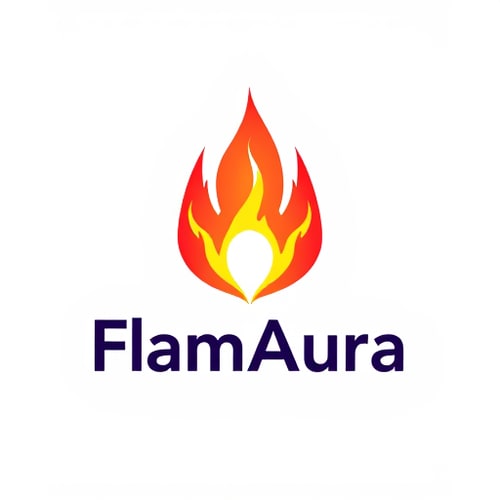 AI Design for my brand name is FlamAura so design this name logo
