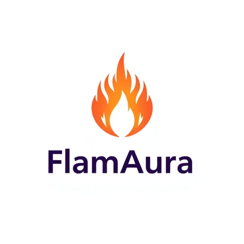 AI Design for my brand name is FlamAura so design this name logo
