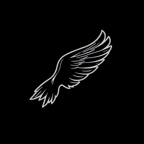 AI Design for A falling crow feather