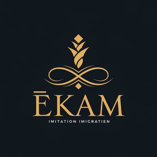 AI Design for create logo for jewellery imigration company and company name is Ekam Imitation