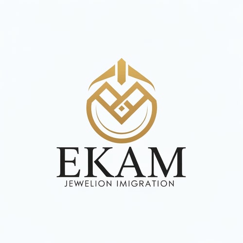 AI Design for create logo for jewellery imigration company and company name is Ekam Imitation