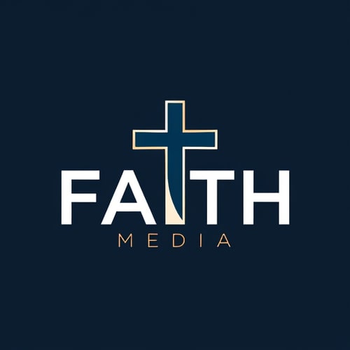 AI Design for design a logo for faith media with a cross incorporated in a seemless way
