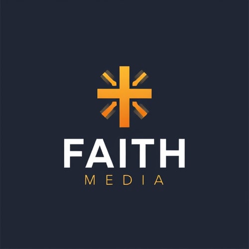 AI Design for generate a logo of a cross for a business name faith media (a marketing business focusing mainly f devotional aspects for chritsians)