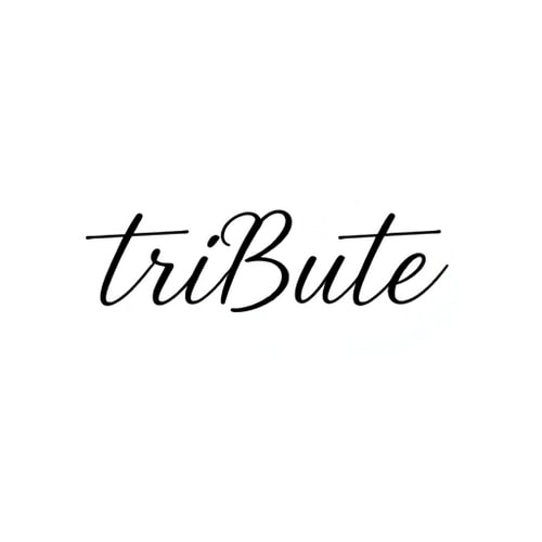 AI Design for triBUTE is the name, i want just the writing, and make it like a beauty studio saloon font, hand writing or something modern futurustic