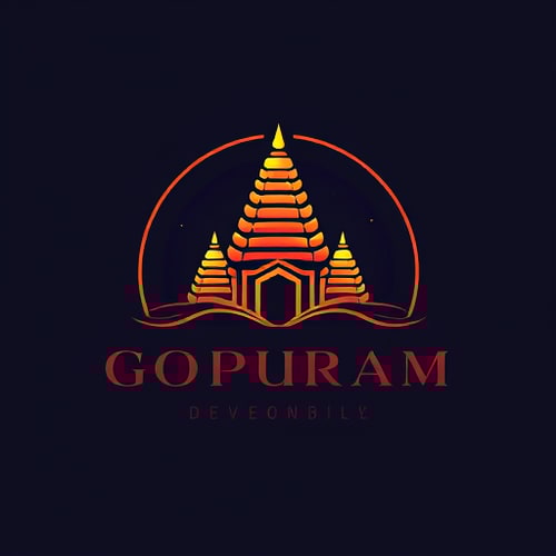 AI Design for Logo Design: Gopuram with deepam