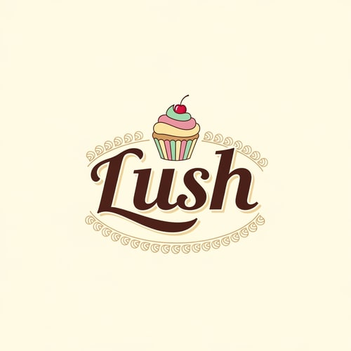 AI Design for Dessert shop logo name: Lush