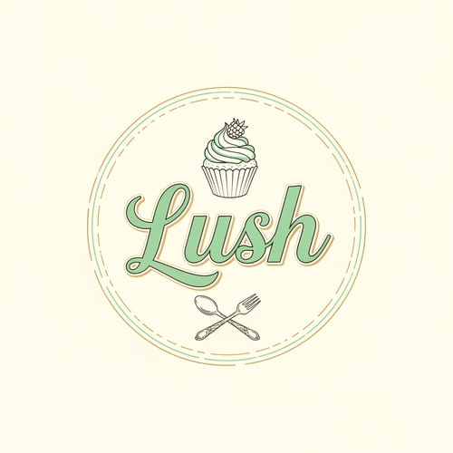 AI Design for Dessert shop logo name: Lush