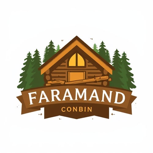 AI Design for Design a logo for online English classes , we are speaking English in a lodge ( cabin ) . My Academy's name is Faramand Convo Cabin 