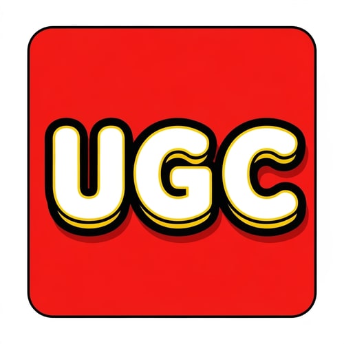 AI Design for Create a logo strongly inspired by the classic LEGO mark, replacing the word “LEGO” with the letters “UGC”. Use a bright red square background with a thin white outer border and a thick yellow inner outline. Center the word UGC in a bold, rounded, bubble-style display type that matches the original logo’s weight and proportions: white letter fills, then a thin yellow stroke around each white letter, then a thick black outline around the yellow stroke. Add a subtle black drop shadow to give the letters the same lifted, embossed feel. Keep proportions, alignment, spacing, and contrast visually equivalent to the original so the new mark reads as the same classic style but with the letters U-G-C. Output at high resolution (at least 4000×4000 px) with transparent background and also a version on white.
Note to designer: exact pixel-for-pixel replication of LEGO’s proprietary type is not requested here — match the letter shapes and rounded geometry closely so the wordmark reads like the original but reads “UGC.” Use clean vector shapes and provide source files (SVG / AI). Color references: red ~ #E4001B, yellow ~ #FFD700, black #000000, white #FFFFFF.