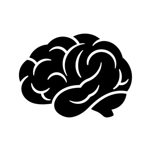 AI Design for can you create a flat vector icon roblox style with a black icon of a brain
