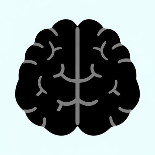 AI Design for can you create a flat vector icon roblox style with a black icon of a brain