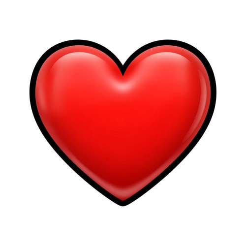 AI Design for create an realistic art looking flat vector heart cartoonish with black outline