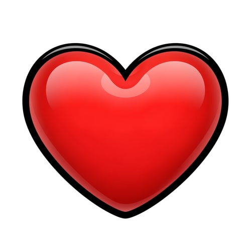 AI Design for create an realistic art looking flat vector heart cartoonish with black outline