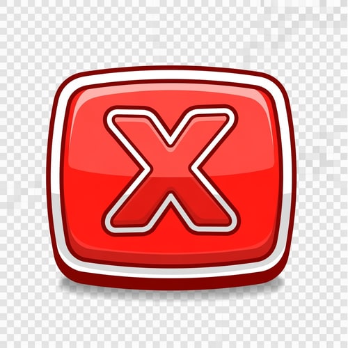 AI Design for make a videogame close button dont put any words just a button make it cartoonish with a transparent background