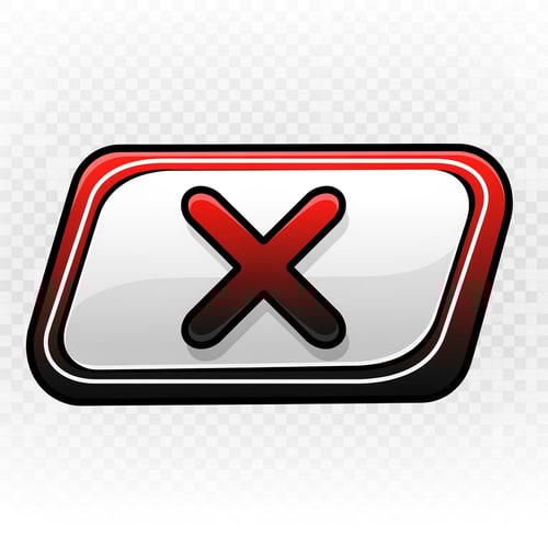 AI Design for make a videogame close button dont put any words just a button make it cartoonish  but slightly cool modern looking with a transparent background and make it red and white and black with depth in color, stroke, design and detail