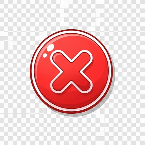 AI Design for make a videogame close button dont put any words just a button make it cartoonish with a transparent background