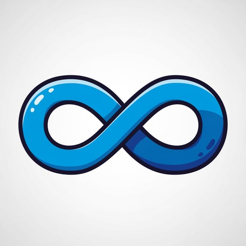 AI Design for create a cartoonish vecor icon of the infinity symbol