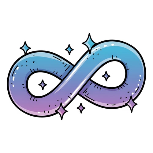 AI Design for create a cartoonish vecor icon of the infinity symbol