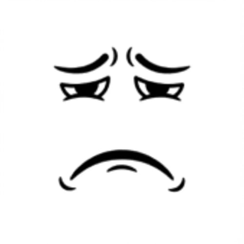 AI Design for make this face look upset whilst keeping the standard art style and changing absolutely nothing else